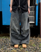 DRASLOW TRACK WIDE DENIM PANTS