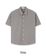 テイストライプクロップシャツ