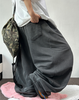 オーバーピッグベーシックバルーンサイドスリットロングパンツ - 4 COLORS