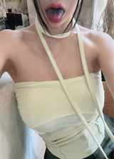 muffler strap set shirring tube top