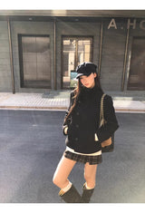 ロイヤルブラックハイネックウールジャケット
