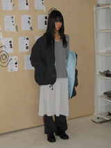 SILKY SCOOPNECK T (STRIPE GREY)