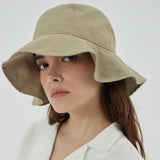 VA Curved Logo Round Frill Bucket Hat / Beige