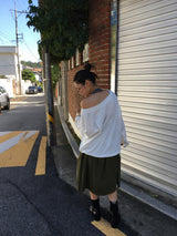 Slam off-shoulder long sleeve (4color)