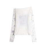 Starry Script オフショルダーTシャツ 232790405