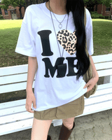 I♥ME レオルーズフィットラブ半袖Tシャツ (ホワイト)