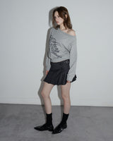 Buckle Pleated Mini Skirt Black