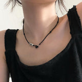 スパイラルネックレス(black)
