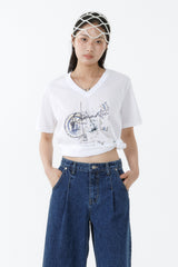 ギャラクシーVネックTシャツ_ホワイト