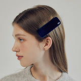 SQUARE VELVET HAIR PIN (NAVY)