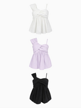 CROSS-WRAP PEPLUM BUSTIER TOP (3COLORS!)
