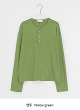 [unisex] Yansa Henley Neck Long Sleeve Tee