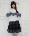 Blooming garden patchwork skirt / black