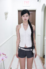 Frill halterneck sleeveless