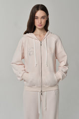 06 Crystal hooded zip-up, Pink