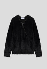 [Unisex] アンゴラジッパーニット(2color)