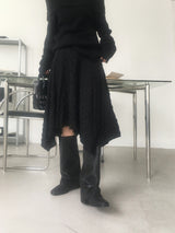  Embossing flare unbal skirt