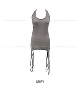 Rippy Strap Layered Halter Tank Top