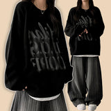 Graffiti Printing Boxy Fit Round Knit