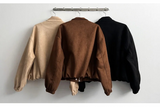 Fumo High Neck Banding Suede Jumper