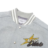 24FW PIXEL BEAR ARTWORK VARSITY JACKET MELANGE