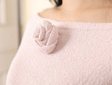 Loose Fit Corsage Knit Pink