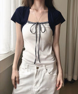 [ blue daily ] kiko deep slim layer top