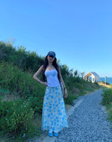 AROHA Flower Flared Long Skirt
