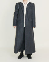 Stutch Solid Wool Long Coat (Lining Fleece-lined)