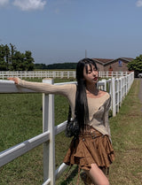 Hippie eyelet belt skirt