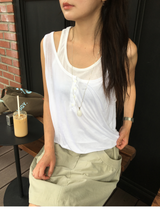 Coined layer sleeveless top (3color)