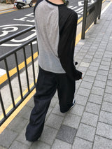 スナップ ノンフェード デニム ストリング ワイドパンツ 2C