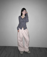 flower slim hood zip up (2colors)