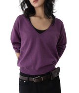 Bamboo Deep V-Neck Knit Top