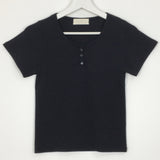 ボタンアップクルーネック半袖(3color)