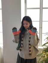 オールバットモヘアカラーニットハンドグローブ