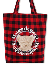 Check Pattern Bear Friends Eco Bag Red (FCE5BG005P)
