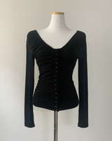 Lips shirring hook top (black)