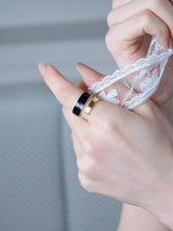 RV-Baguette Q Layered Epoxy Ring - Black