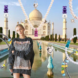 Dancing Bear Grey Pearl Necklace