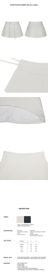 ECHO PLEATS SKIRT (SS ver.) white