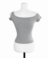 hope one : off-shoulder uneven tension top
