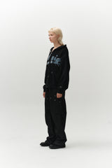 ov damage hood zip up (black)