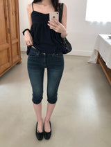 Hickie Shirring Capri Pants (one color)