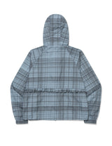 RUFFLE CHECKERED WINDBREAKER JACKET(BLUE)
