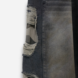 Destroyed Camouflage Denim Pants
