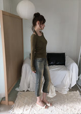 Zpi Vintage-Washed Low-Rise Capri Denim Jeans