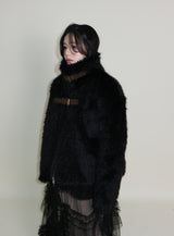 Rachel Two-Belt Detail Short Length Fur Jacket (Lining Quilted)