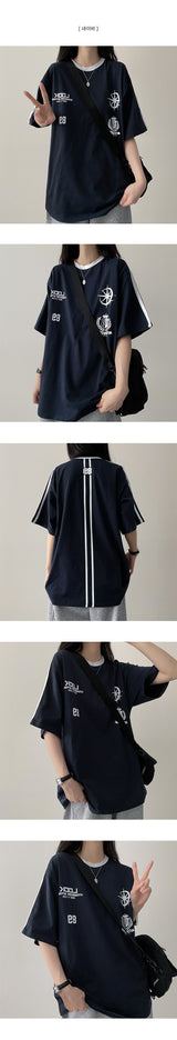 Patterned トラックライン半袖T