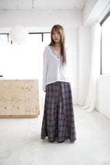 checke long flare skirt(3colors)